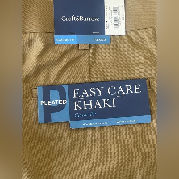 Croft & Barrow Tan khakis Classic Style (38x34) - Picture 4 of 4